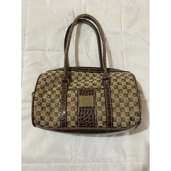 Liz Claiborne Handbags - Liz Claiborne Monogram Brown Small Purse, Beige Lining Very G Cond